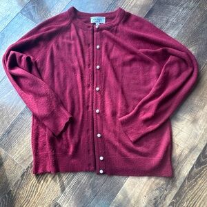 Elegant Burgundy Button-Up Cardigan